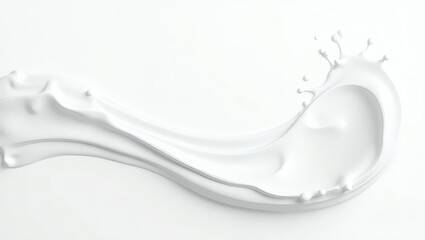 Aufkleber - a dynamic splash of milk captured mid-air with a fluid, graceful shape. The splash forms a wave-like pattern and a crown on top
