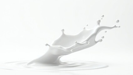 Poster - a dynamic splash of milk with ripples in the liquid. The image captures the fluidity and freshness of the beverage