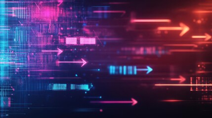 Poster - Vibrant and Dynamic Abstract Background Featuring Colorful Arrows Creating a Sense of Movement and Energy in a Contemporary Artistic Style