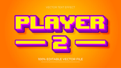 Poster - Pixel Vector Text Effect Editable Alphabet Game Arcade Play Retro