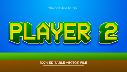 Poster - Pixel Vector Text Effect Editable Alphabet Game Arcade Play Retro
