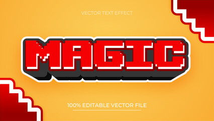Poster - Magic editable text effect in classic pixel style