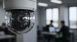 © GS-Studio - Security Watch: A state-of-the-art surveillance camera keeps watch in a modern office environment, hinting at a commitment to safety, protection, and vigilance.