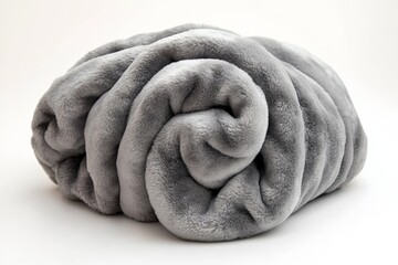 Poster - Cozy rolled gray blanket perfect for warm evenings and winter nights at home