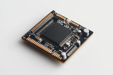 Poster - Detailed view of a modern microcontroller circuit board with intricate components and connections