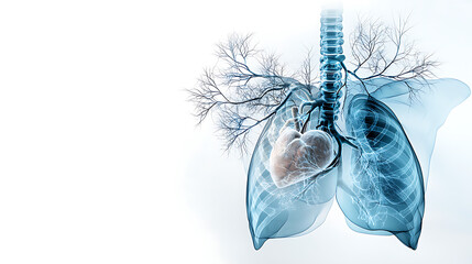 Poster - Exploring human anatomy lungs and heart medical illustration scientific environment digital art perspective