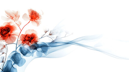 Poster - Artistic floral design digital canvas watercolor illustration abstract vibrant colors nature aesthetics