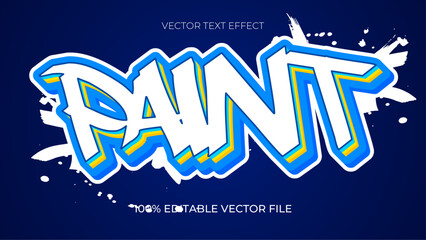 Poster - Paint text effect colorful graffiti style Editable text effect