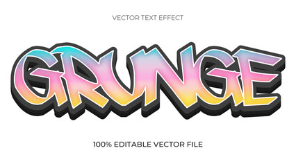 Poster - Colorful 3d Grunge Paint Editable Text Effect Design With Graffiti Style