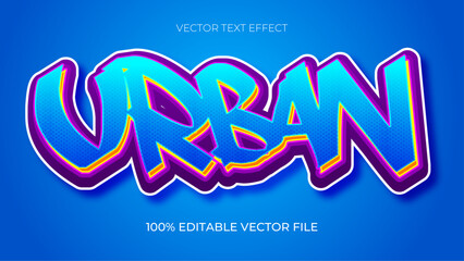 Poster - Urban Graffiti art style logo editable text effect 3d