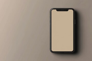Aufkleber - Mobile phone resting on minimalist surface with empty screen in soft color tones showcasing modern design