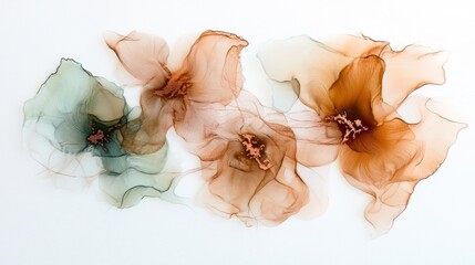 Aufkleber - Celebrating the beauty of nature, delicate fabric flowers in shades of green and earthy hues come together, merging artistry and elegance to enhance any space with their vibrant presence