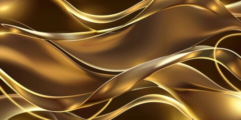 Poster - Abstract background Gold background with abstract waves, fluid shapes, and smooth curves for elegant design futuristic.