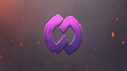 Poster - A purple abstract symbol with a rough texture is displayed