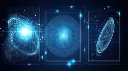 Poster - Abstract Digital Universe: Exploring the Cosmos Through Futuristic Interfaces