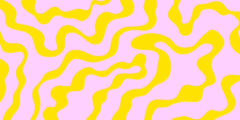 Aufkleber - Abstract Geometric Wavy Background. Cool Funky Art Vector Design. Groovy Trippy Hippy Pattern. Psychedelic Y2k Texture. Retro Fun Bg.
