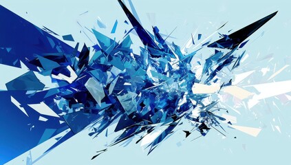  - Dynamic Blue Abstract Art Featuring Sharp Edges and Geometric Shapes in a Modern Style for Artistic and Creative Projects