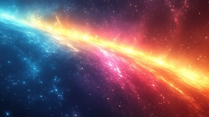 Colorful cosmic horizon, planet atmosphere, space energy, nebula background