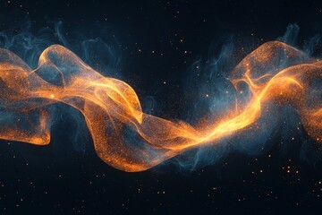 Leinwandbilder - Vibrant swirling cosmic patterns with glowing particles in a dark background showcasing enchanting colors and textures