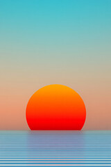 Poster - Cinematic abstract animation: elliptical geometric shape softly shifting and pulsing through