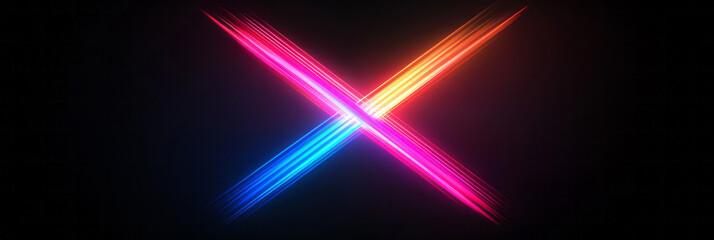 Poster - Cinematic minimalist composition featuring dynamic glowing neon lines connecting vibrant nodes,