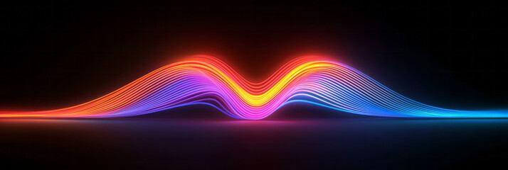 Poster - Cinematic minimalist composition featuring dynamic glowing neon lines connecting vibrant nodes,
