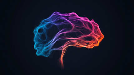 Poster - Complex digital artwork featuring vividly illuminated particles in various neon colors swirling