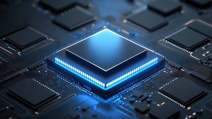 Poster - A close up image of a computer processor circuit board