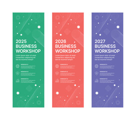 Wall Mural - set of business banner design templates in modern, geometry, abstract shape pattern style for school