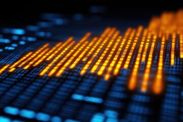 Poster - Vibrant Audio Visualization with Dynamic Waveform Patterns in Dark Background