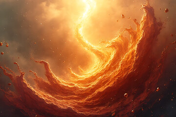 flaming nebula formation in space cosmic wonder digital art celestial environment aerial view
