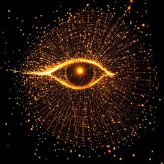 Aufkleber - A Glowing Eye Surrounded By A Network Of Energy Points