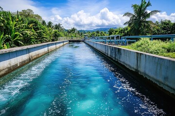 Wall Mural - waterway with boat passage