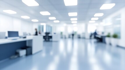 Poster - Modern office workspace with professionals collaborating and working