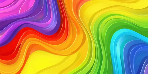Wall Mural - rainbow curves gradient wave colourful backgrounds smooth lines stripes flowing shapes high resoluti