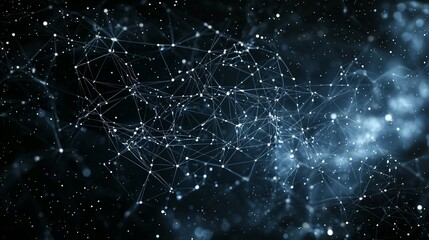 Poster - A business and technology concept is centered around communication networks, data analysis, and management strategies to achieve digital transformation