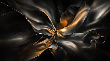 Poster - Modern digital art features dynamic abstract waves in vibrant colors, creating a close-up visual effect with a creative space aesthetic