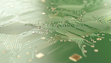 Poster - An abstract digital matrix with green circuits and binary code symbolizes the cutting edge of advanced technology