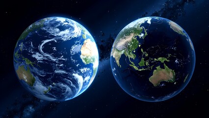 Wall Mural - earth and moon
