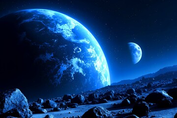 Wall Mural - earth and moon