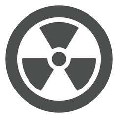 Poster - radioactivity danger round seal solid icon, emergency service concept. vector graphics. radiation ha