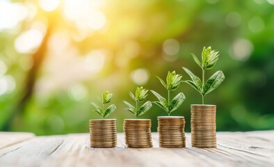 Poster - growing wealth through strategic investment and trade, along with saving and earning interest, is a 