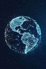 Poster - On a circuit board turntable, a digital globe represents a technology concept