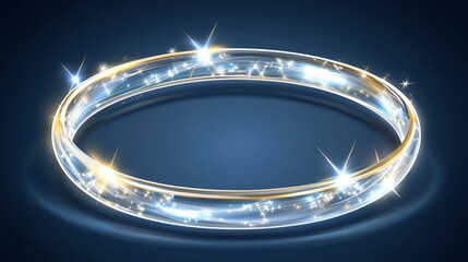 Poster - An abstract futuristic image is set against a dark blue background and incorporates circular shapes