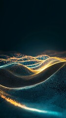 Poster - An abstract tech setting with a glowing array of lines and dots