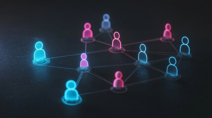 Poster - a kaleidoscope of personalities is set against a blue-hued setting
