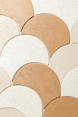 Poster - Geometric Fan Pattern: An abstract pattern featuring a series of overlapping fan shapes in varying shades creating a seamless blend of texture. 