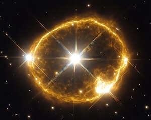 Wall Mural - A brilliant celestial explosion displaying vibrant energy and cosmic light