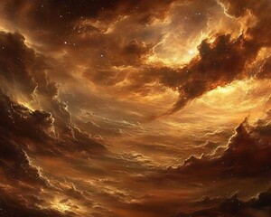 a stunning depiction of celestial clouds and subtle stars within space