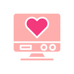 Poster - Love Connection, Heart on a Computer Screen